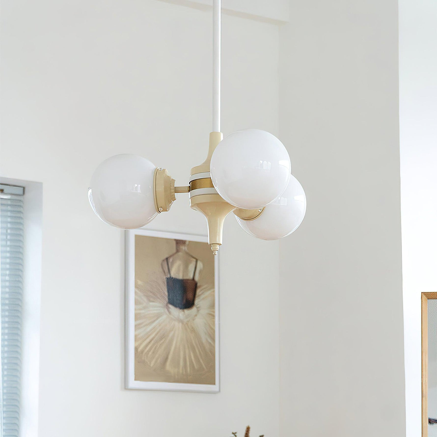 Lustra Chandelier Globe Cream Modern - Lamp Outdoor