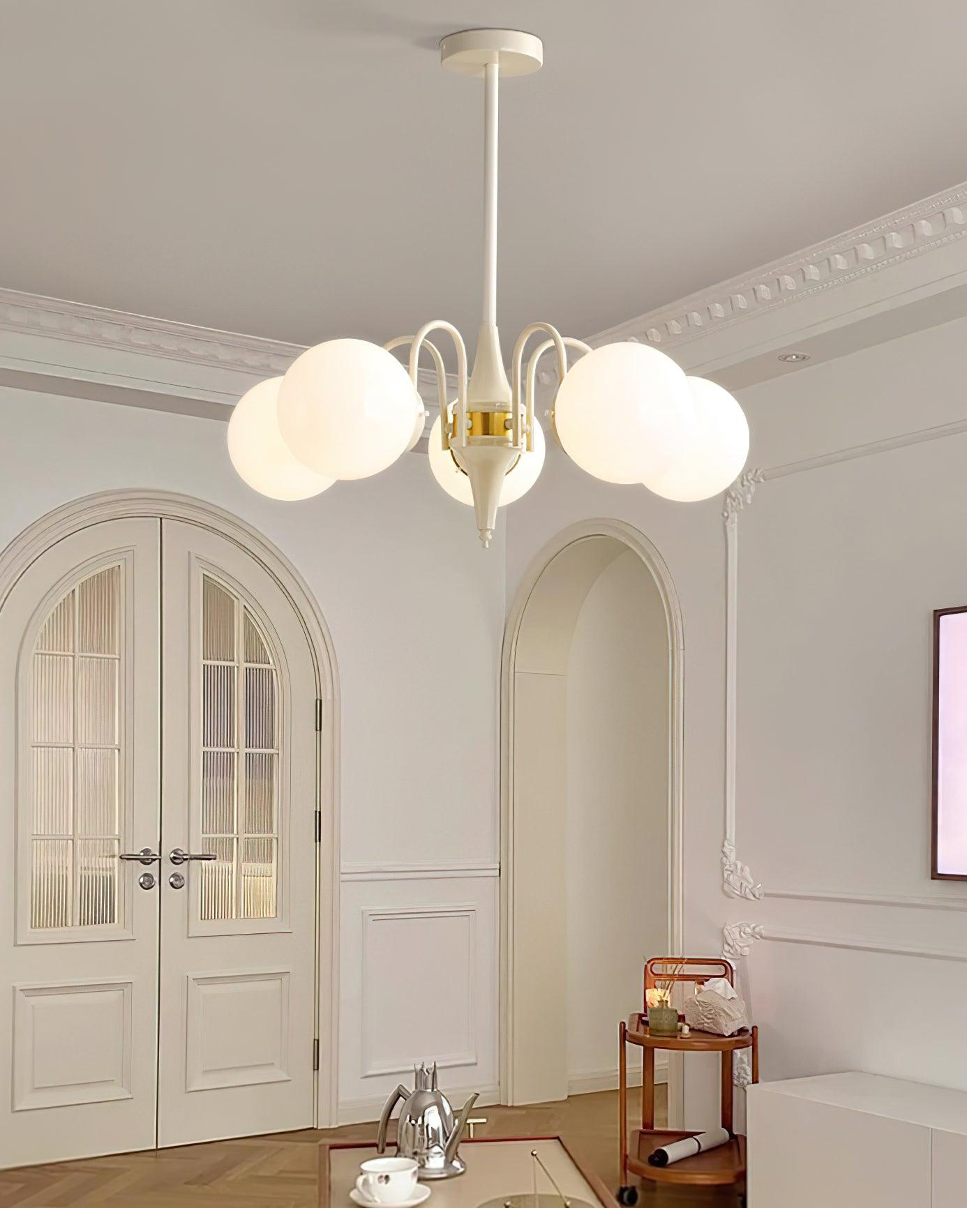 Lustra Chandelier Globe Cream Modern - Lamp Outdoor