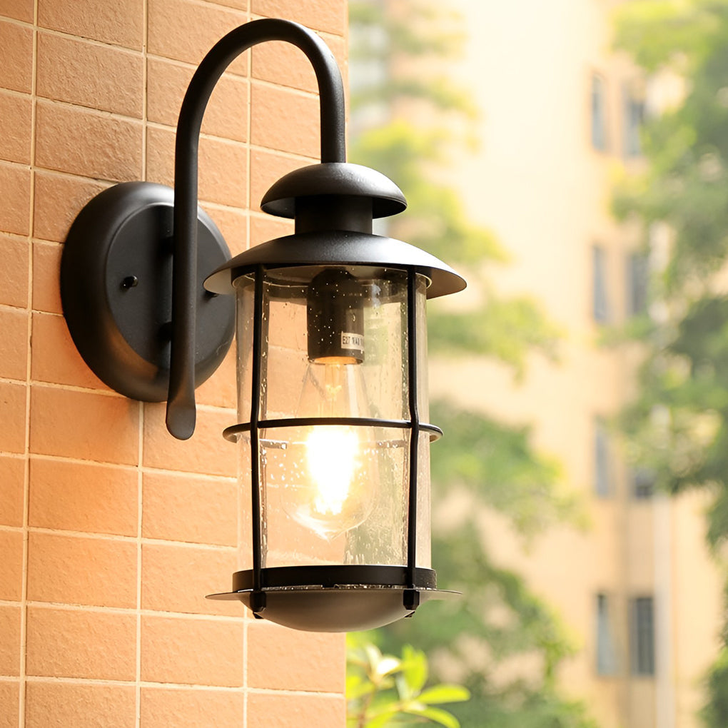 Creative Glass Waterproof LED Black Modern Plug in Wall Sconce Lighting - Lamp Outdoor