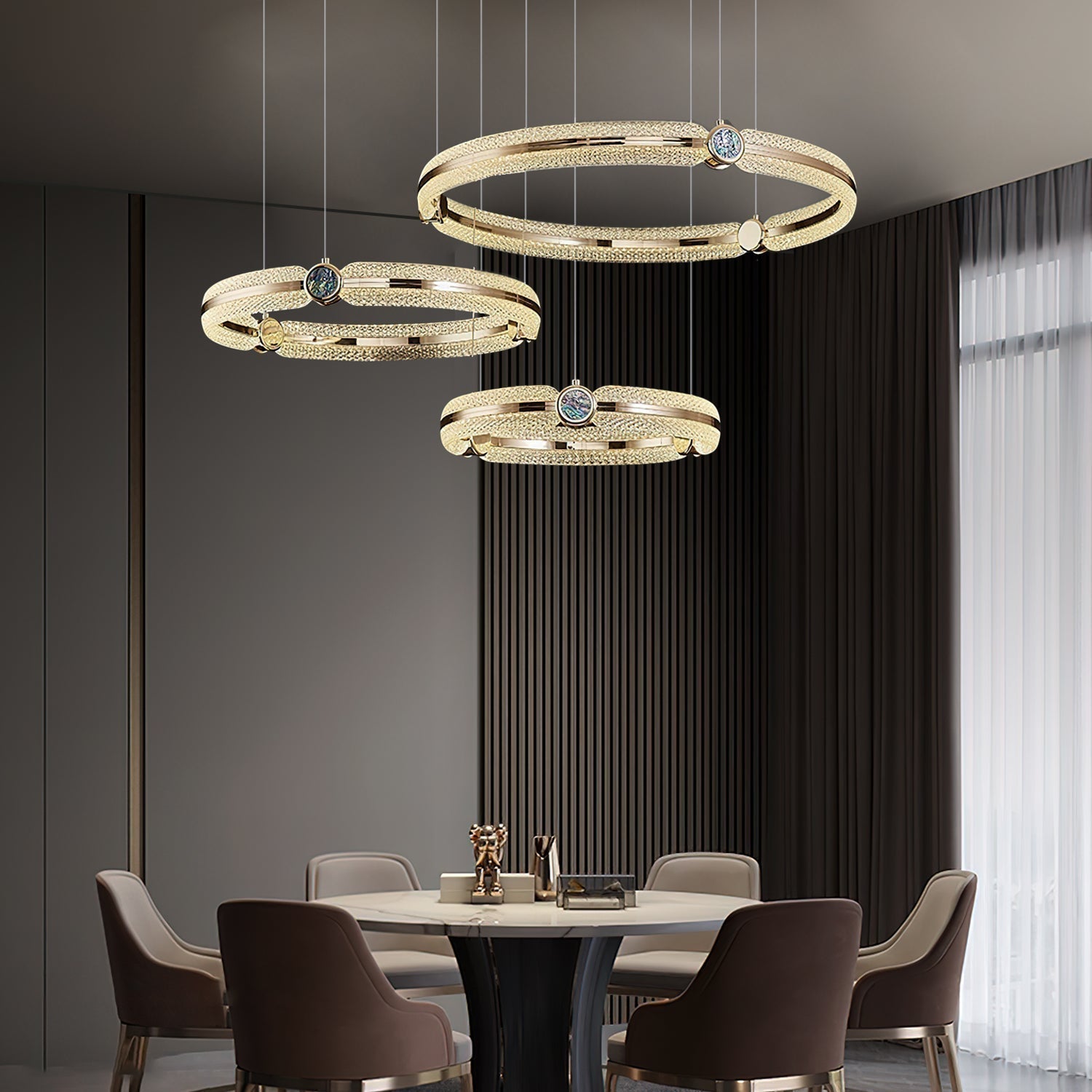 Aurora Chandelier Creative Ring - Lamp Outdoor
