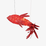 Vamararae Crimson Swirl Koi Pendant Light - Lamp Outdoor