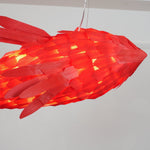 Vamararae Crimson Swirl Koi Pendant Light - Lamp Outdoor