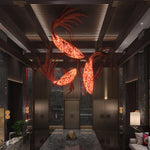 Vamararae Crimson Swirl Koi Pendant Light - Lamp Outdoor