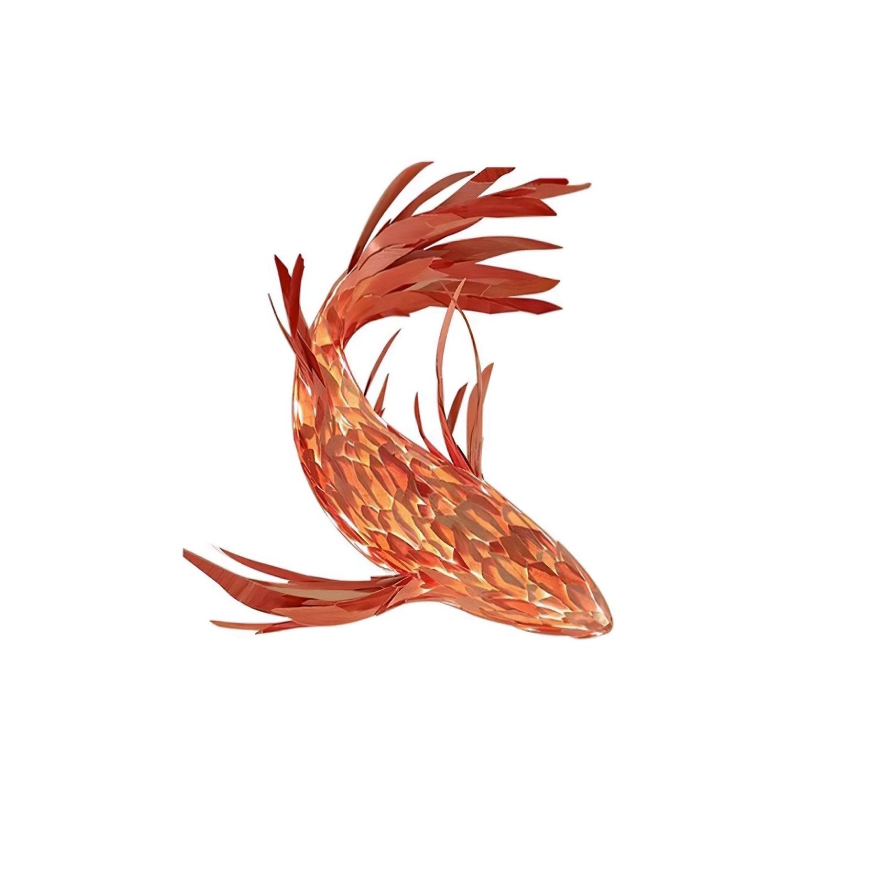 Vamararae Crimson Swirl Koi Pendant Light - Lamp Outdoor