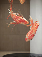 Vamararae Crimson Swirl Koi Pendant Light - Lamp Outdoor