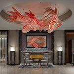 Vamararae Crimson Swirl Koi Pendant Light - Lamp Outdoor