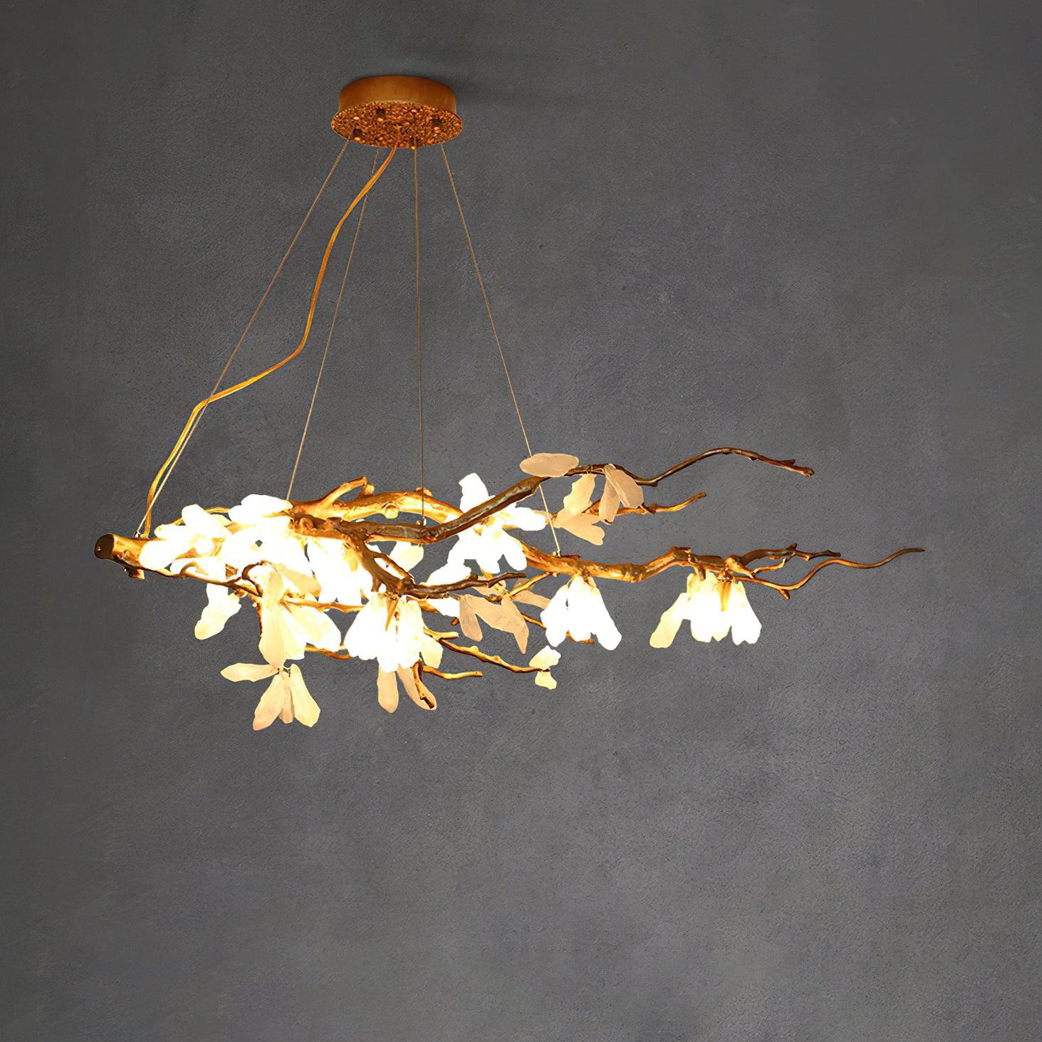 Lustra Chandelier Branch Stone Organic - Lamp Outdoor