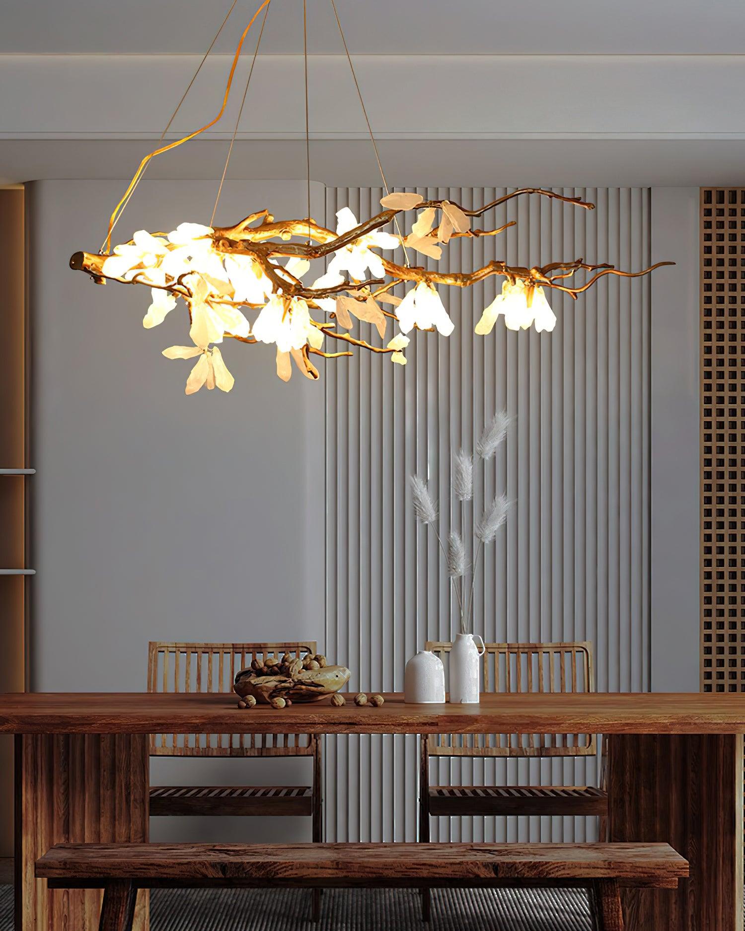Lustra Chandelier Branch Stone Organic - Lamp Outdoor