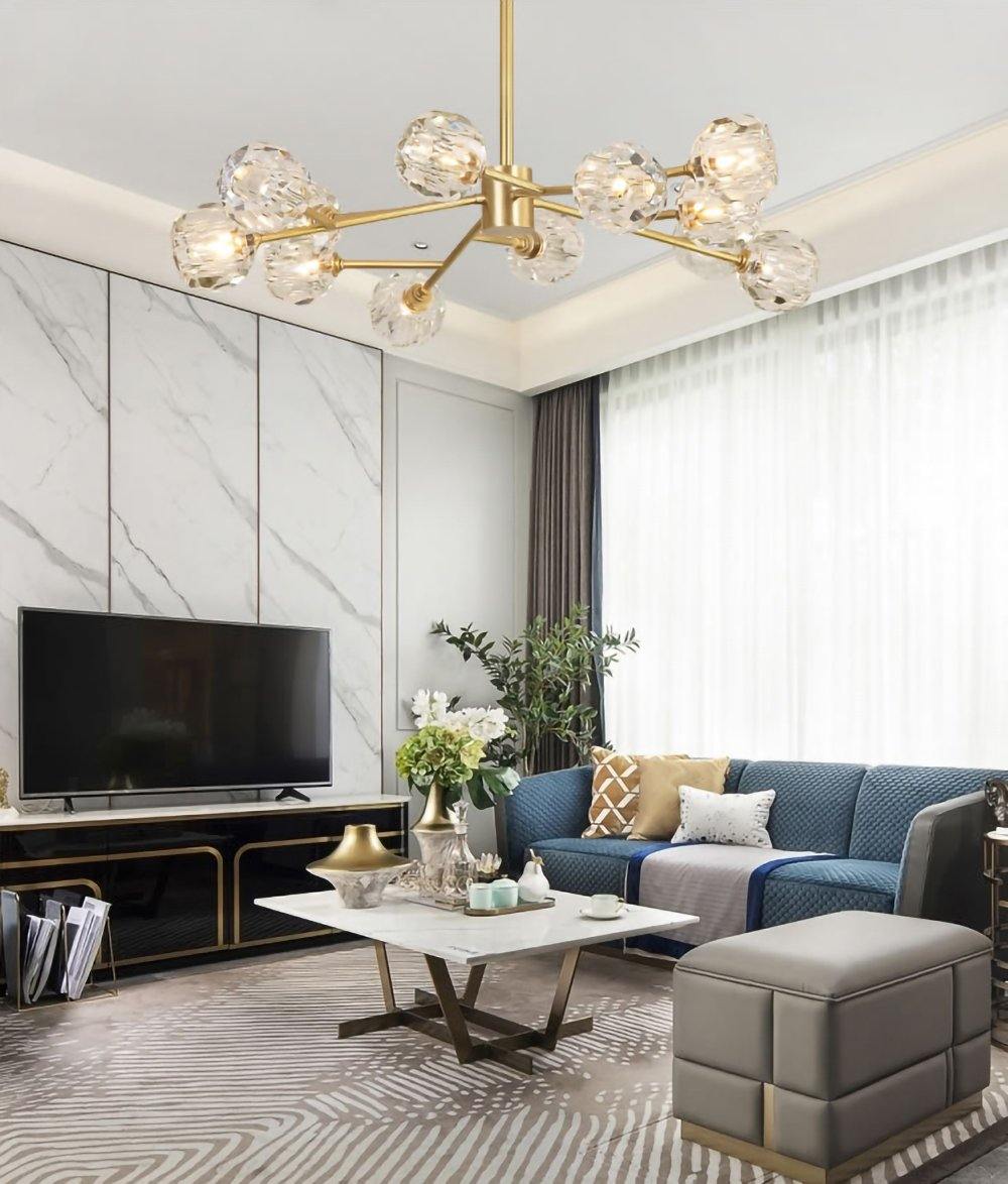 Crystal Ball Round Cluster Chandelier - Lamp Outdoor