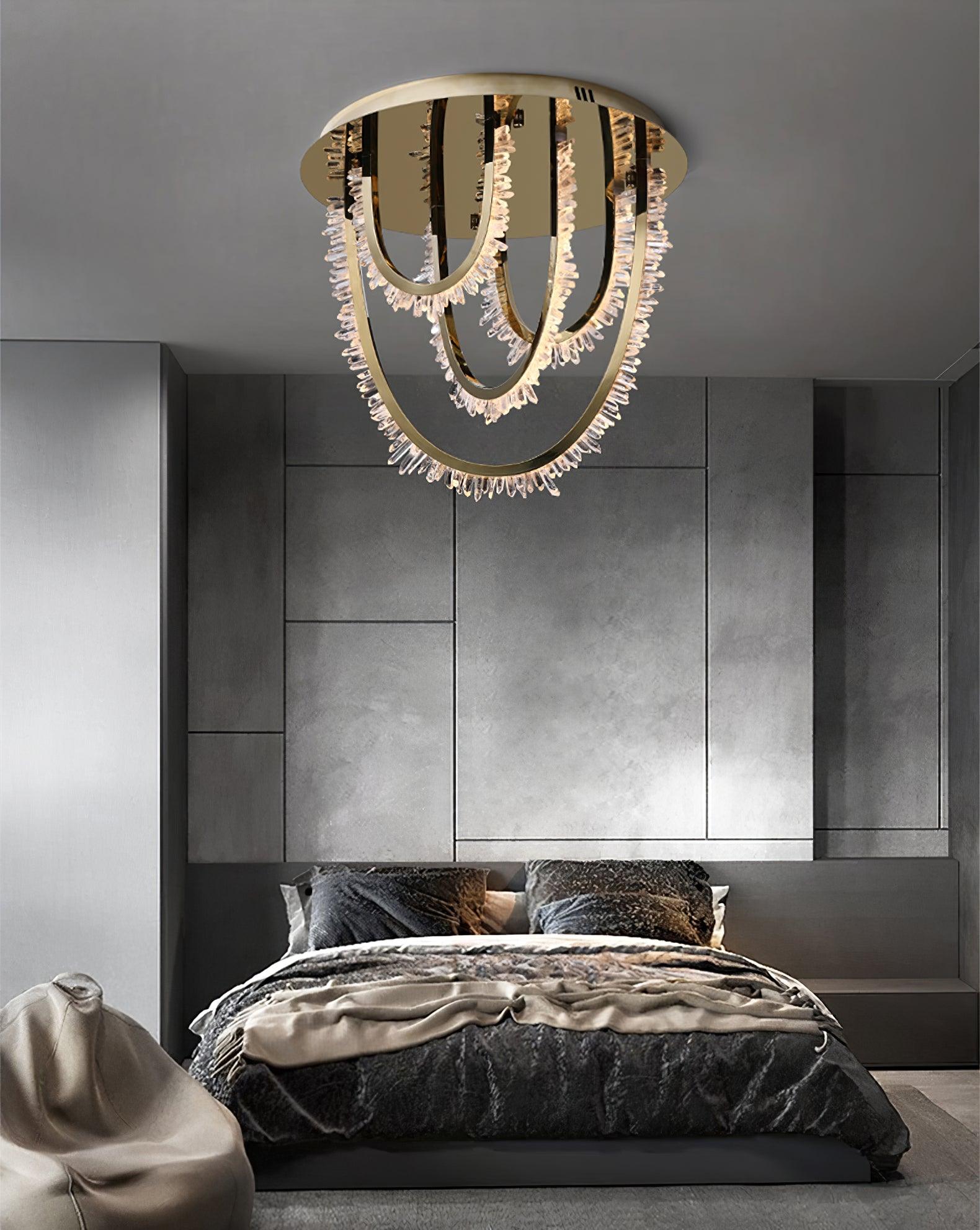 Crystal Individual Creativity Corde Metal Crystal Ceiling Light - Lamp Outdoor