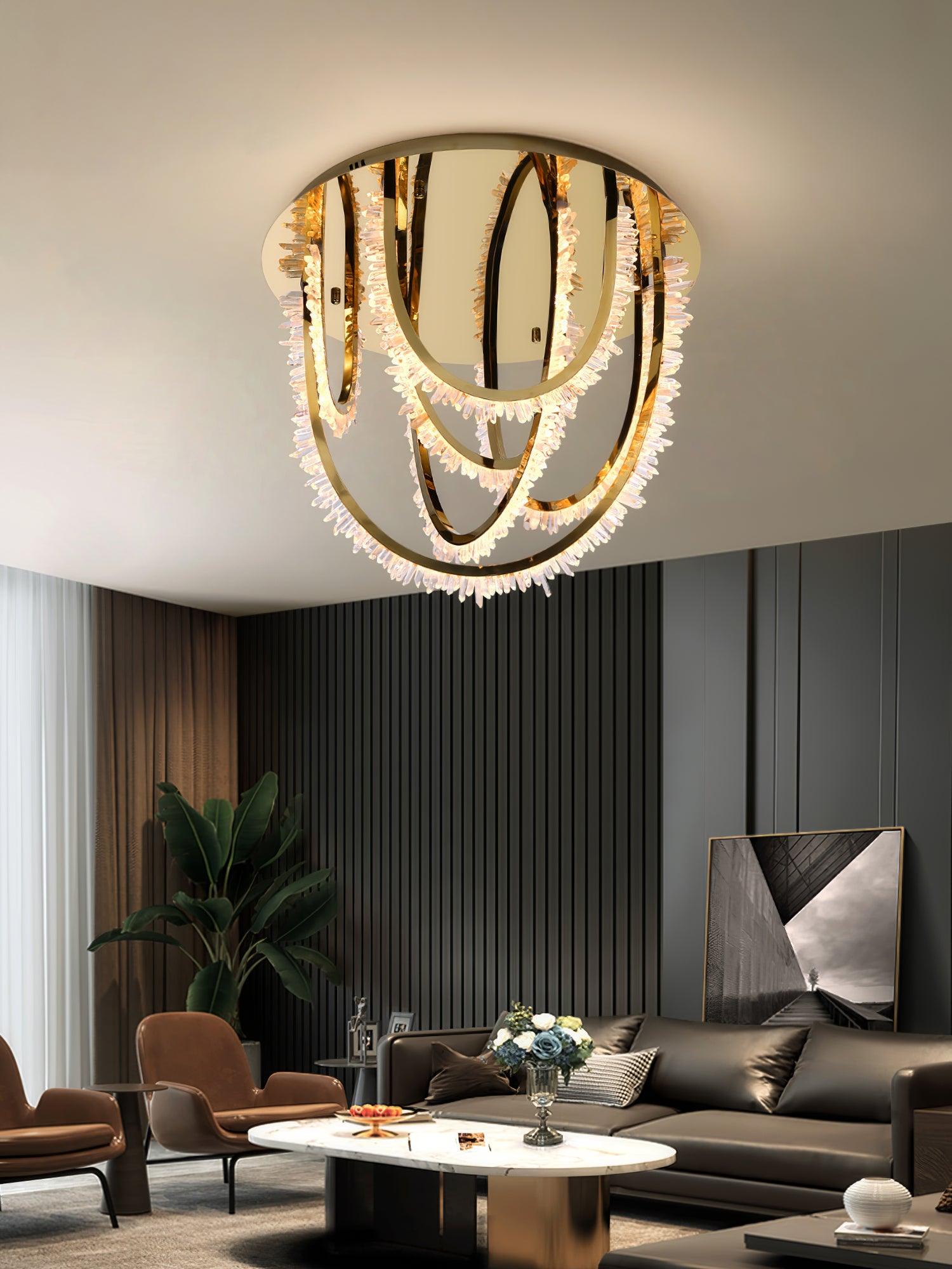 Crystal Individual Creativity Corde Metal Crystal Ceiling Light - Lamp Outdoor