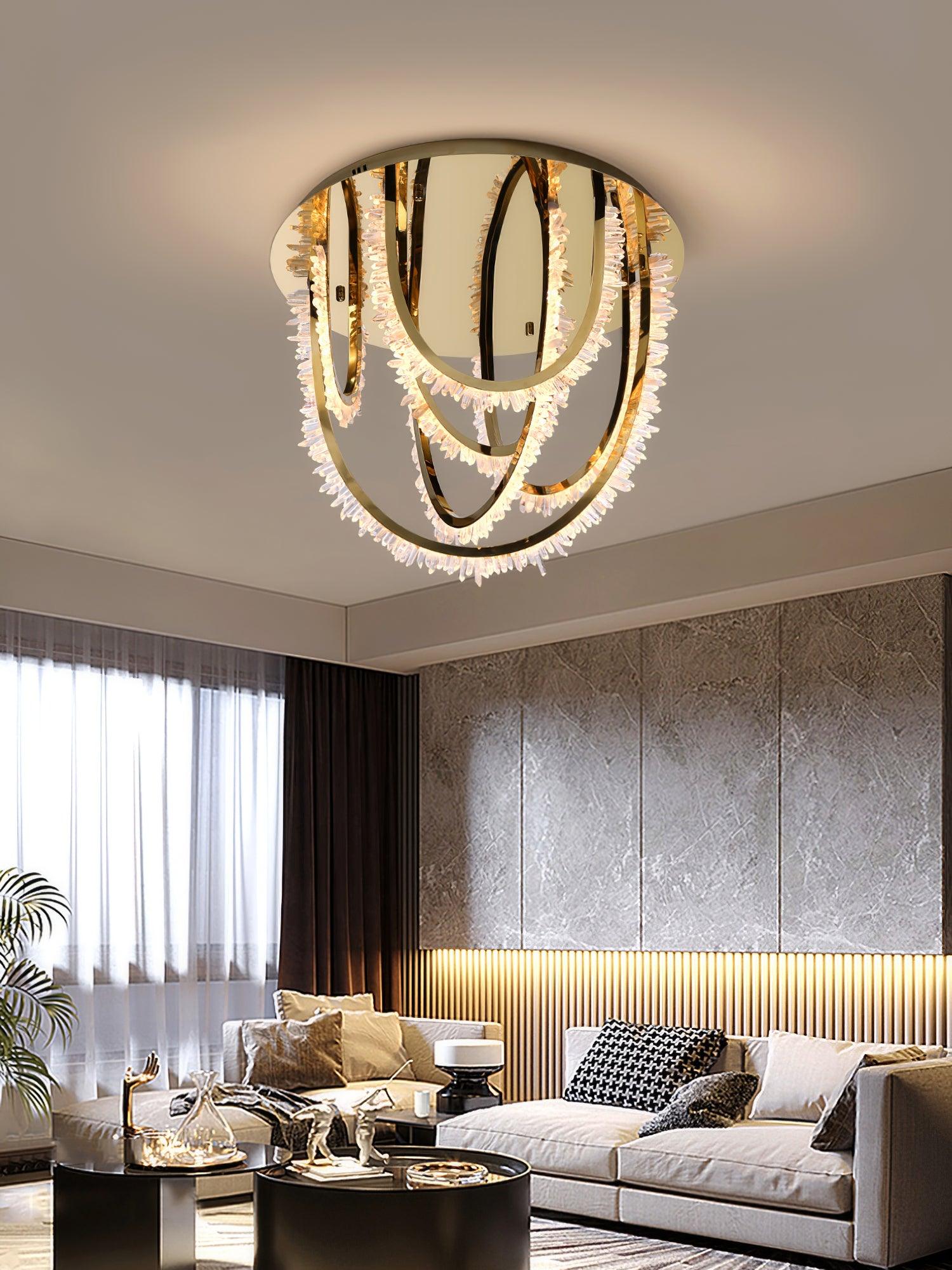 Crystal Individual Creativity Corde Metal Crystal Ceiling Light - Lamp Outdoor