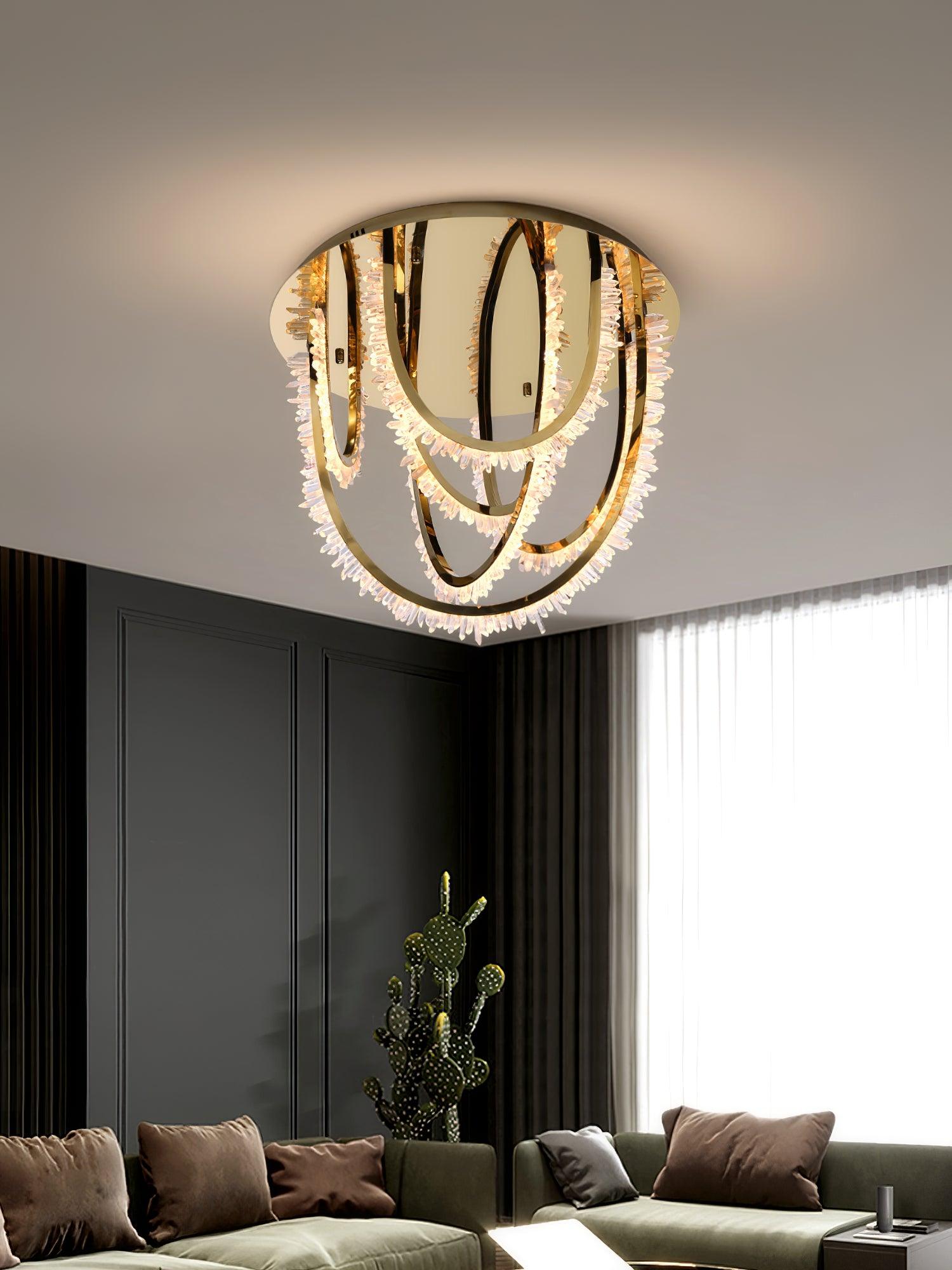 Crystal Individual Creativity Corde Metal Crystal Ceiling Light - Lamp Outdoor