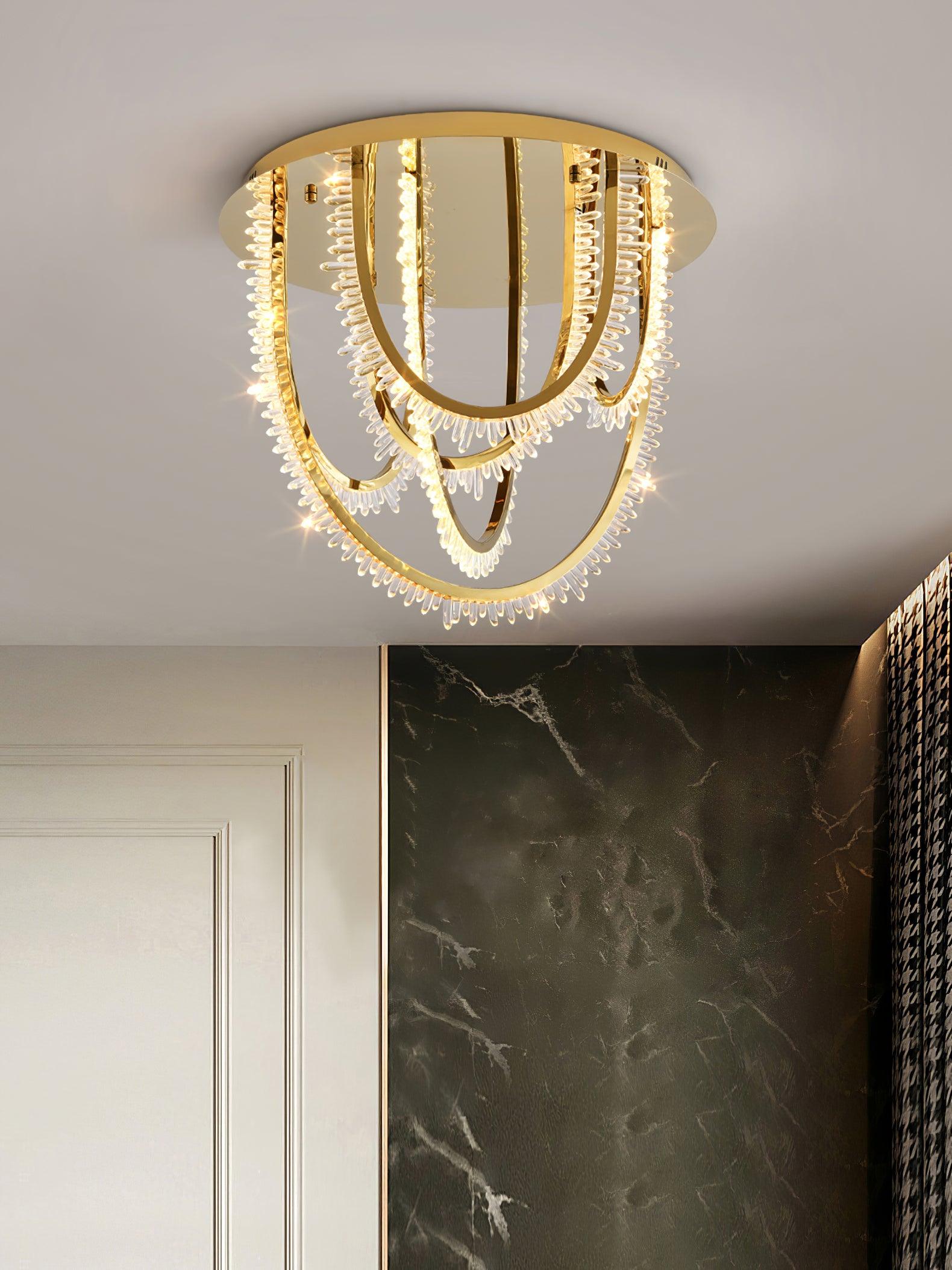 Crystal Individual Creativity Corde Metal Crystal Ceiling Light - Lamp Outdoor