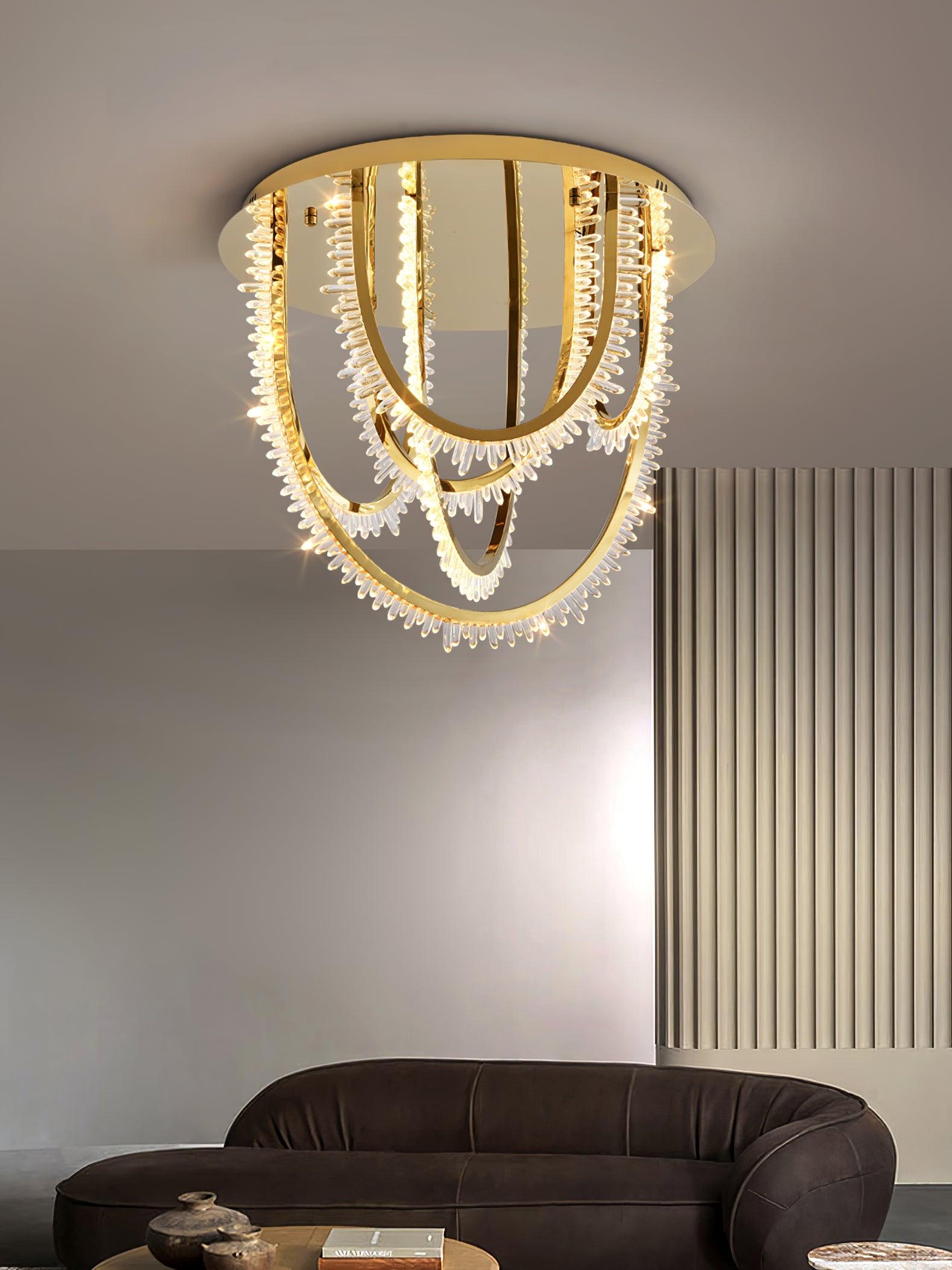 Crystal Individual Creativity Corde Metal Crystal Ceiling Light - Lamp Outdoor