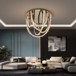 Crystal Individual Creativity Corde Metal Crystal Ceiling Light - Lamp Outdoor