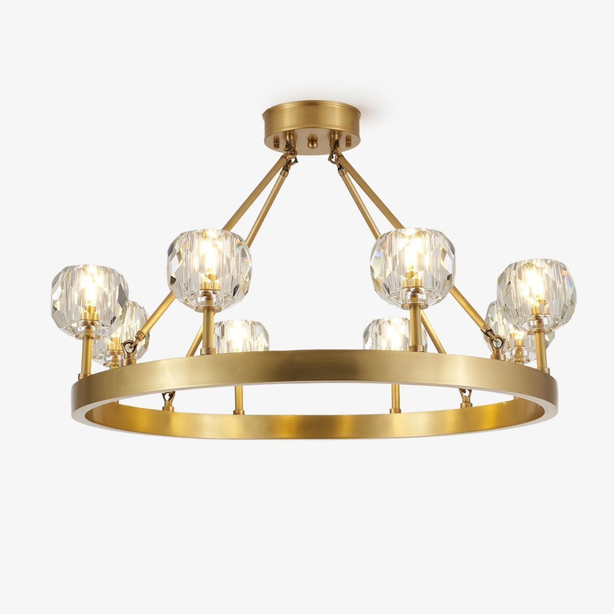 Syzorisra Modern Crystal Brass Chandelier - Lamp Outdoor