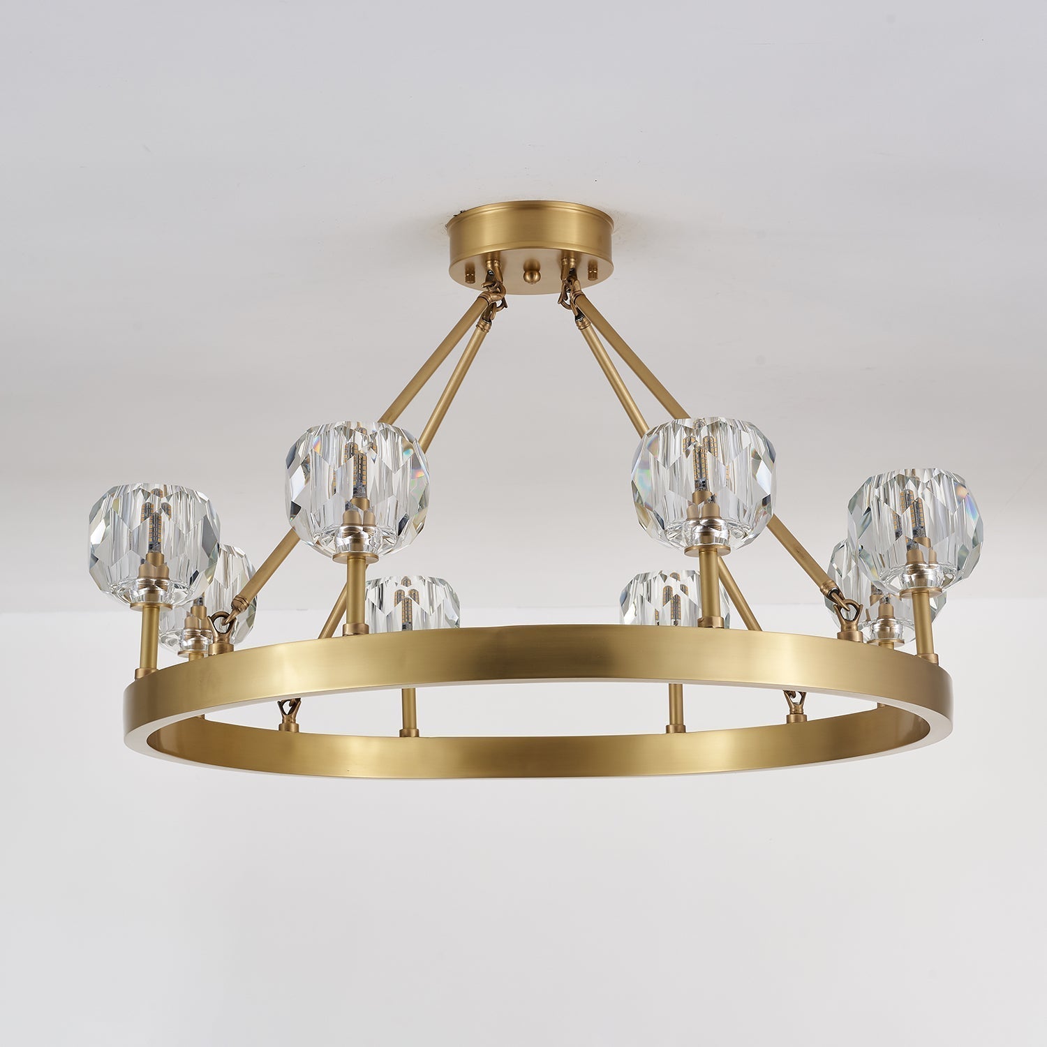 Syzorisra Modern Crystal Brass Chandelier - Lamp Outdoor