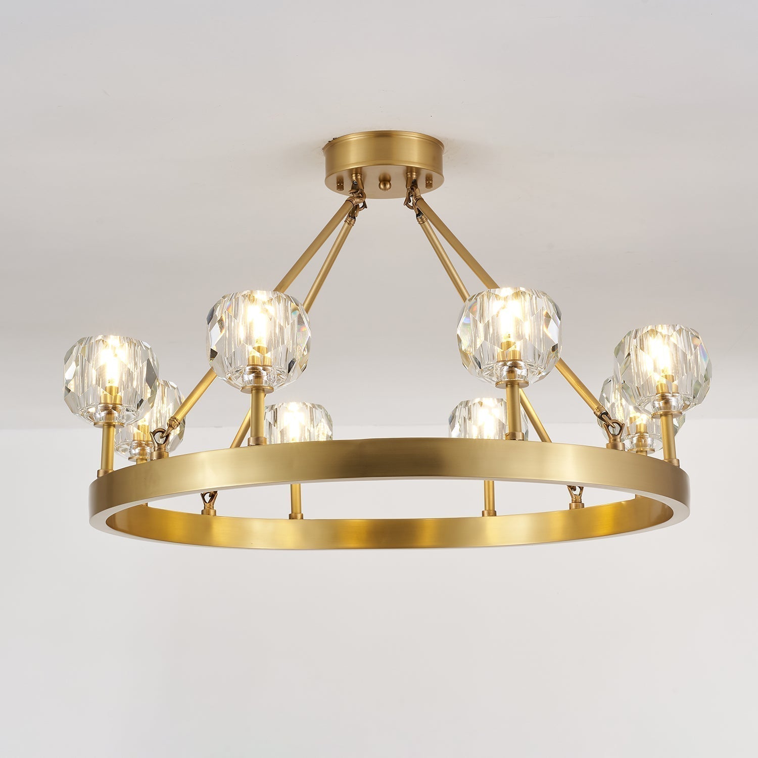 Syzorisra Modern Crystal Brass Chandelier - Lamp Outdoor