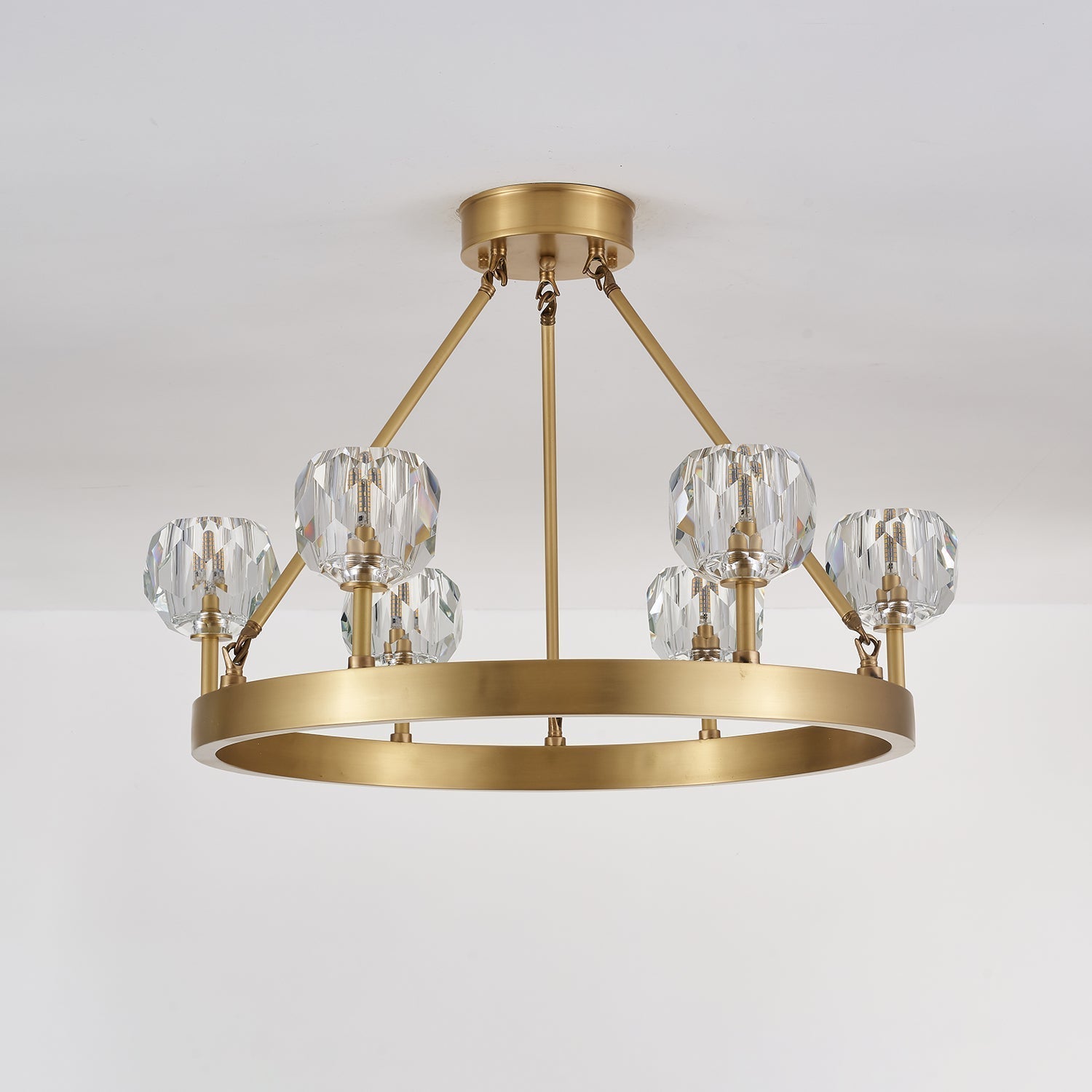 Syzorisra Modern Crystal Brass Chandelier - Lamp Outdoor