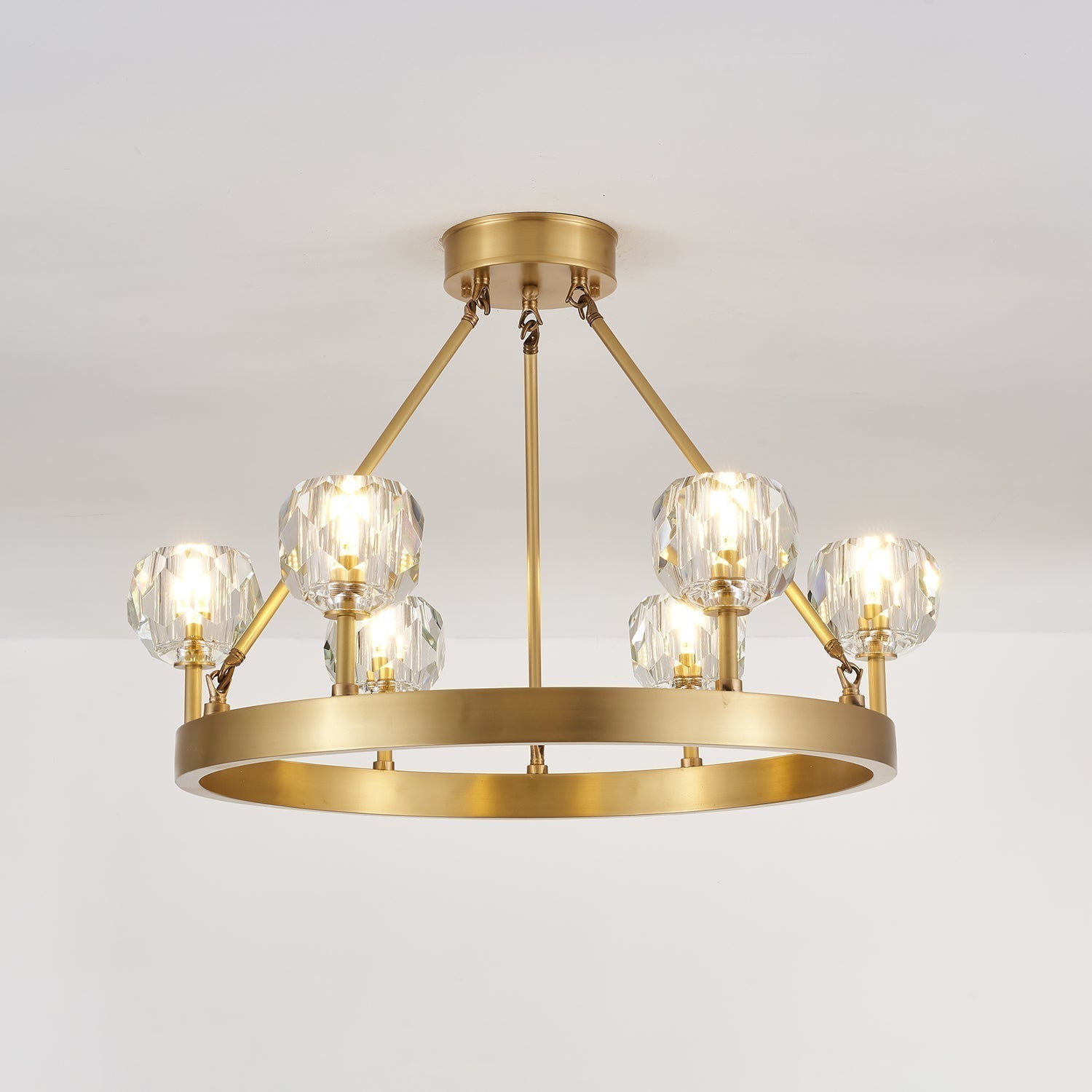 Syzorisra Modern Crystal Brass Chandelier - Lamp Outdoor