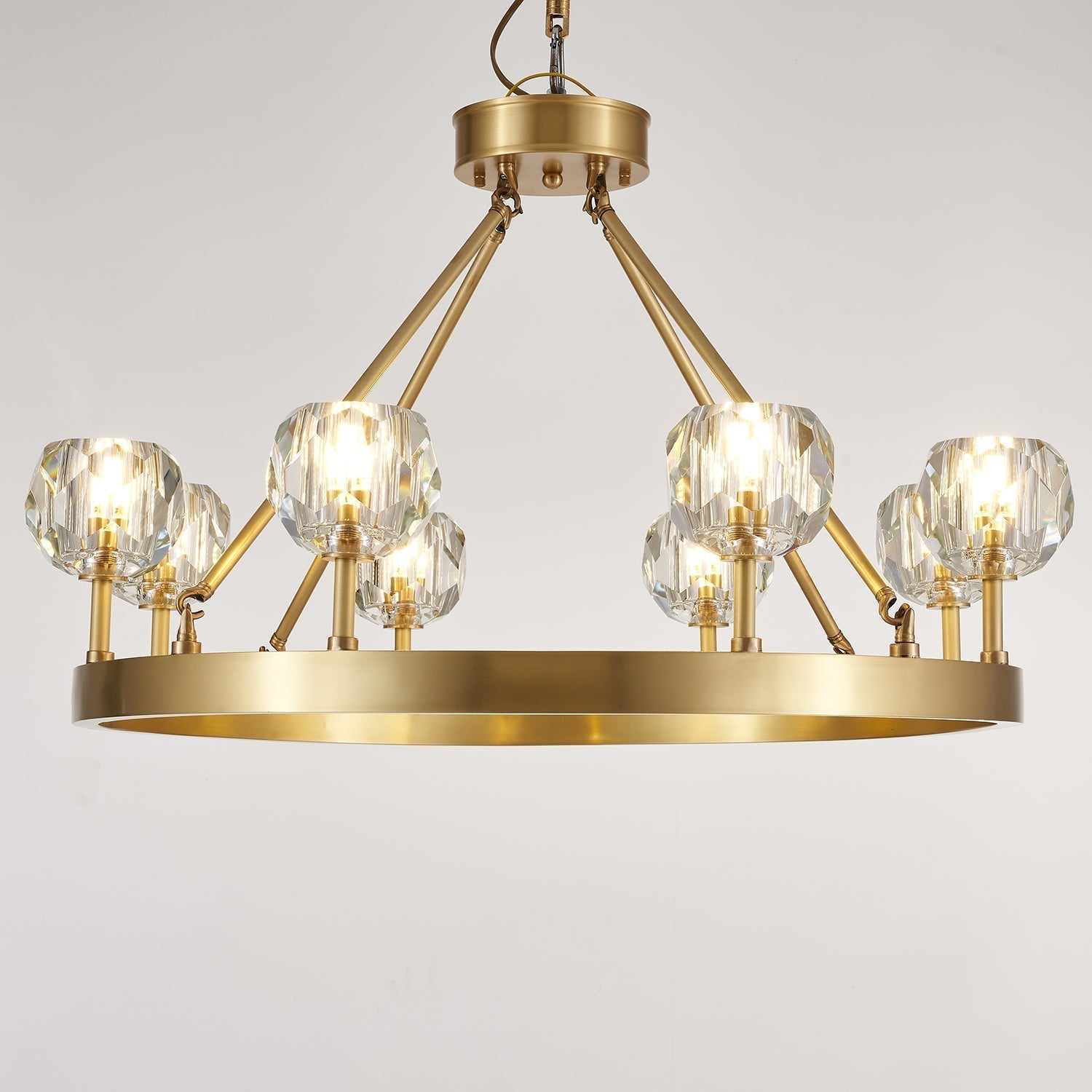 Syzorisra Modern Crystal Brass Chandelier - Lamp Outdoor