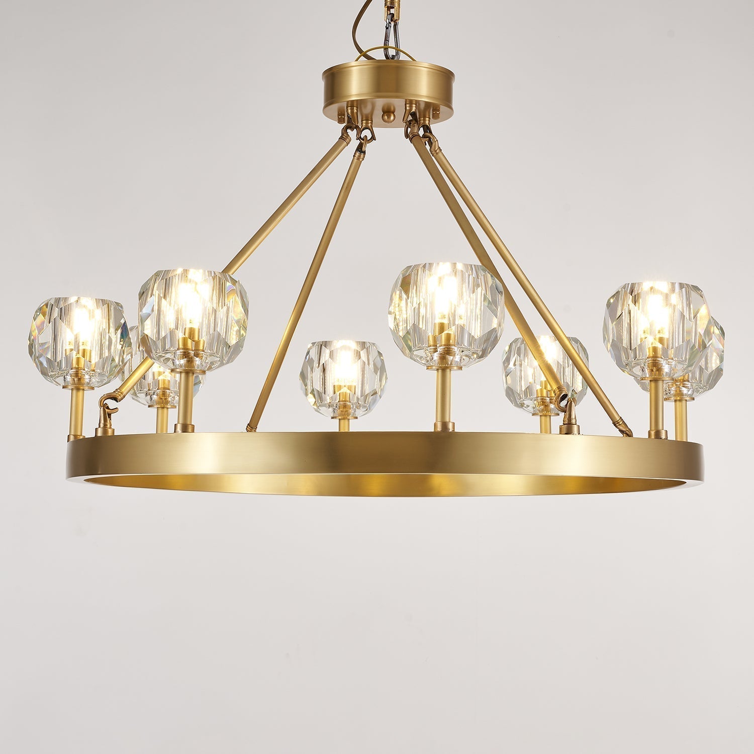 Syzorisra Modern Crystal Brass Chandelier - Lamp Outdoor
