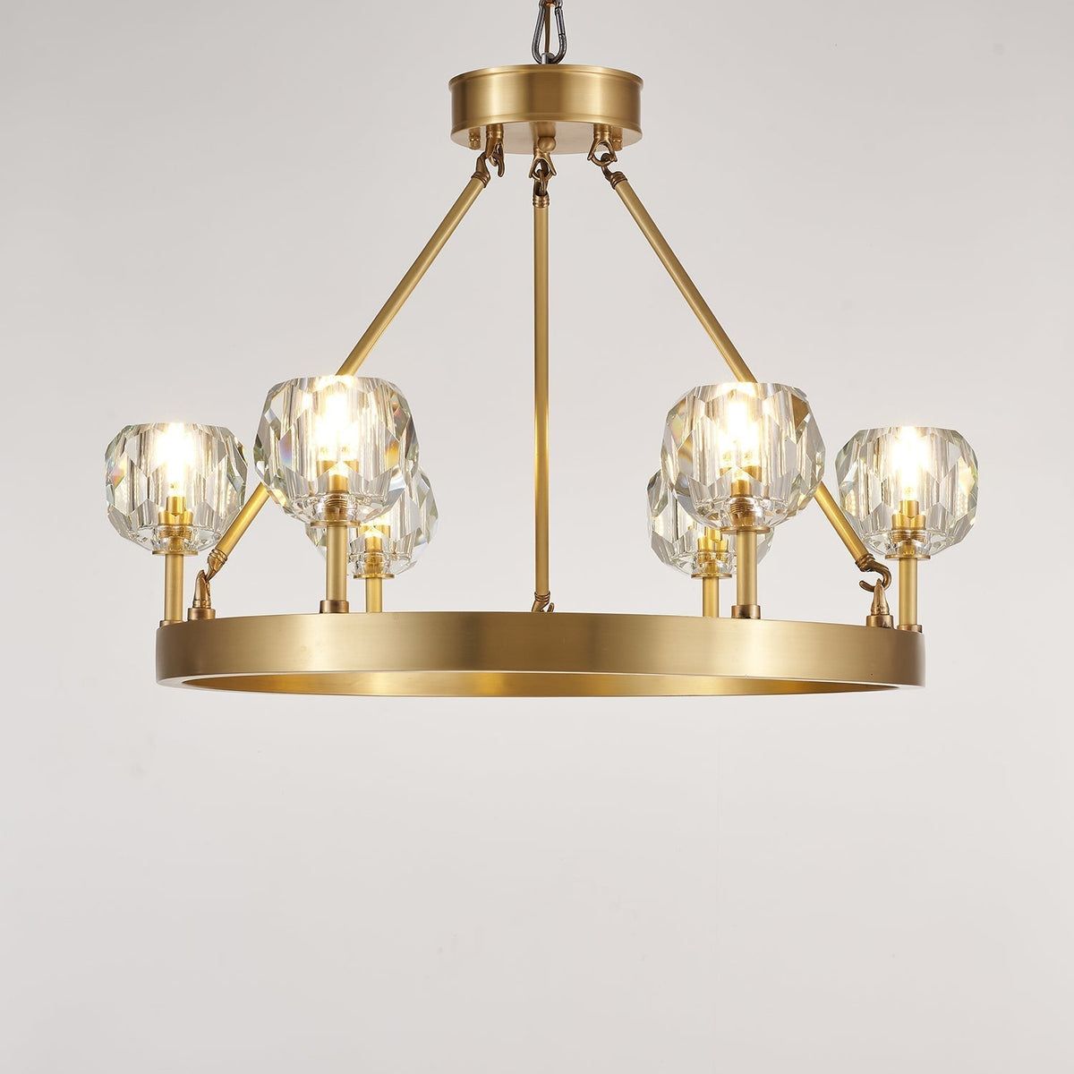 Syzorisra Modern Crystal Brass Chandelier - Lamp Outdoor