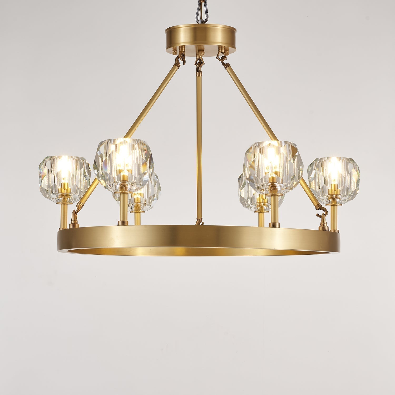Syzorisra Modern Crystal Brass Chandelier - Lamp Outdoor