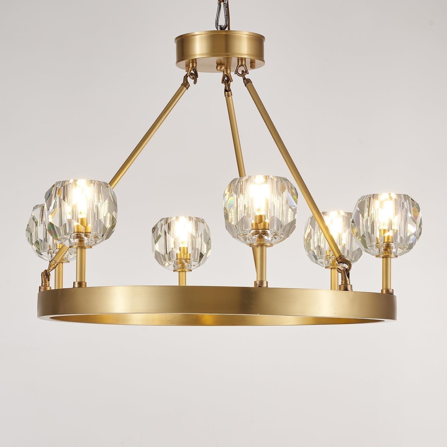 Syzorisra Modern Crystal Brass Chandelier - Lamp Outdoor
