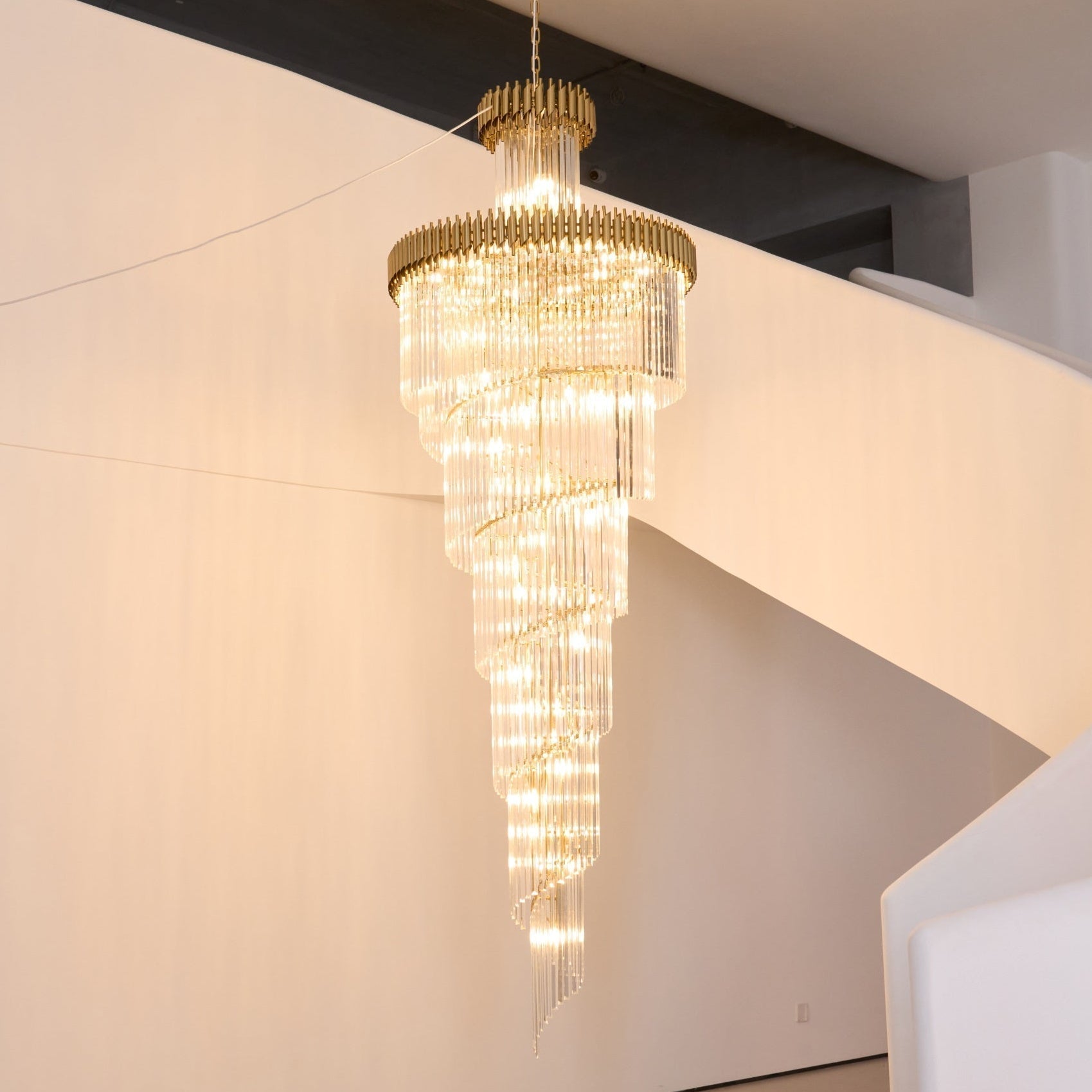 Eurmirila Crystal Spiral Chandelier - Lamp Outdoor