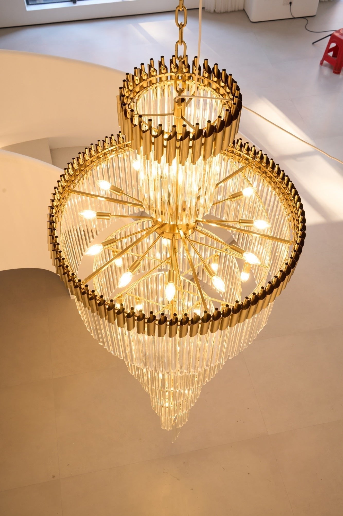 Eurmirila Crystal Spiral Chandelier - Lamp Outdoor