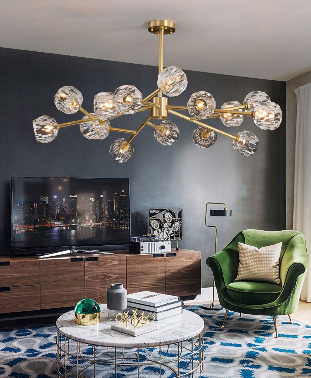 Crystal Ball Round Cluster Chandelier - Lamp Outdoor