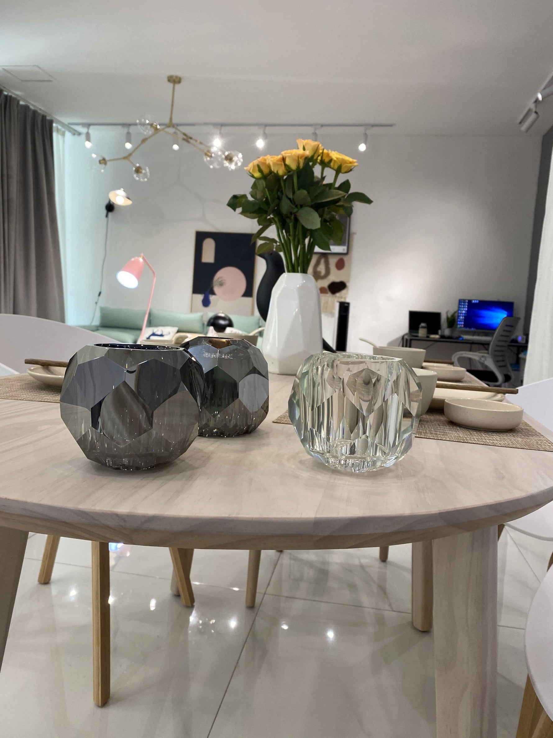 Crystal Ball Round Cluster Chandelier - Lamp Outdoor
