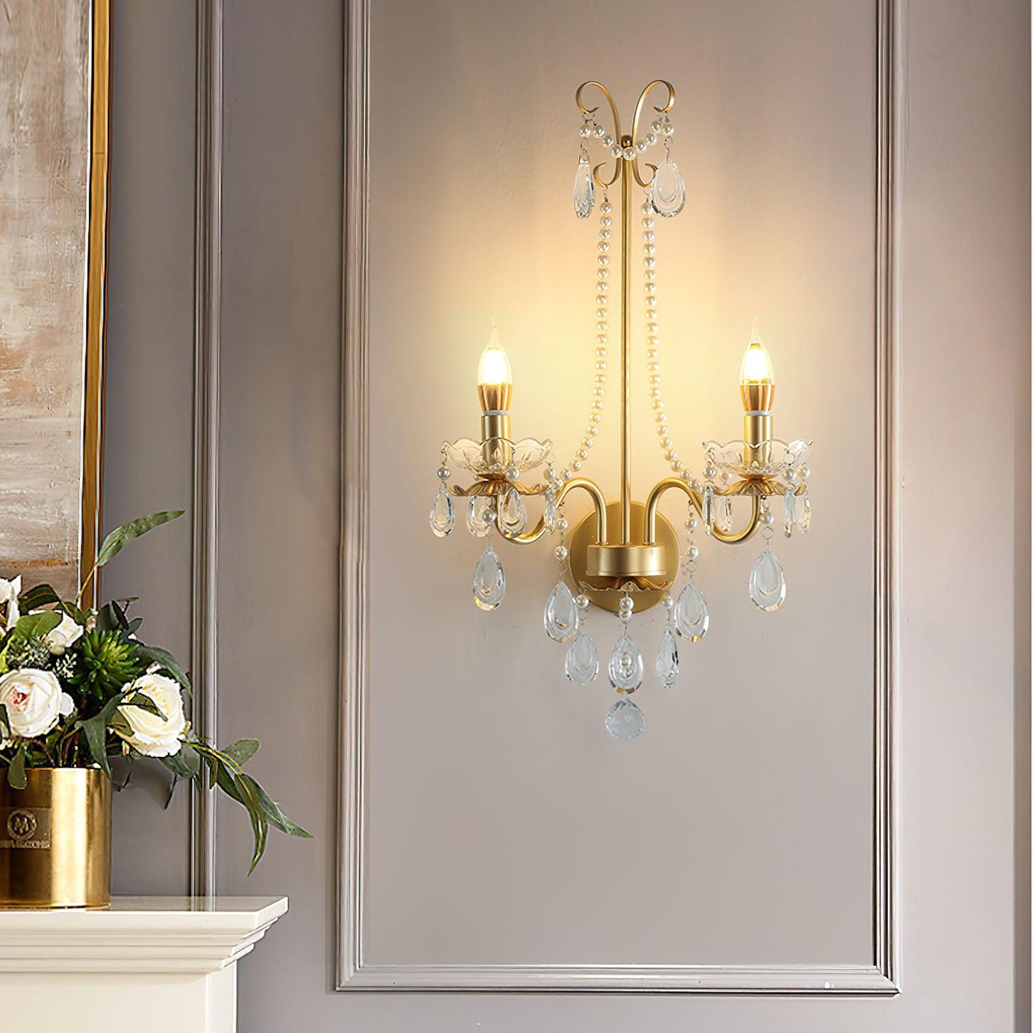 Crystal Pearl Chain Wall Lamp - Lamp Outdoor