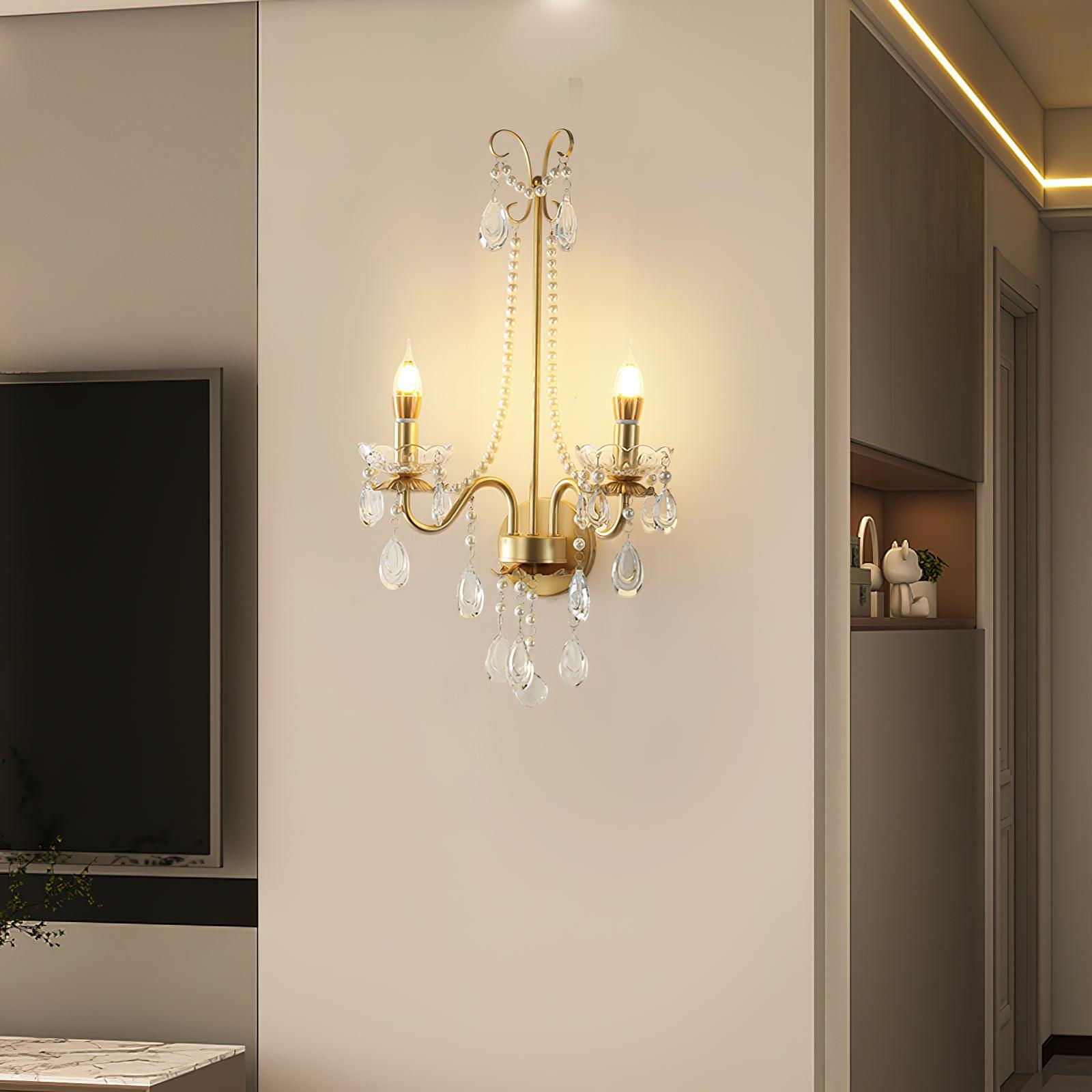 Crystal Pearl Chain Wall Lamp - Lamp Outdoor