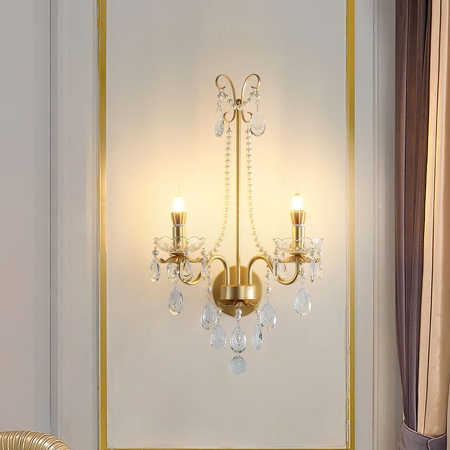 Crystal Pearl Chain Wall Lamp - Lamp Outdoor