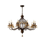 Enorel Vintage Bronze Crystal Chandelier - Lamp Outdoor