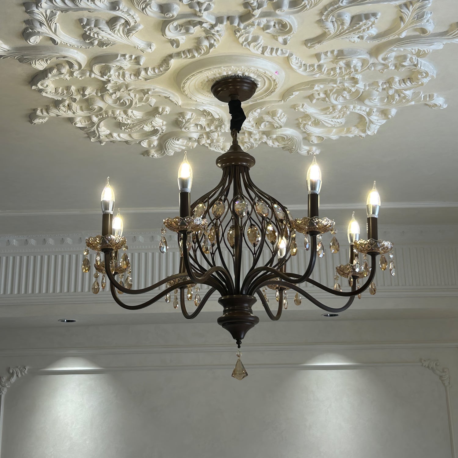 Enorel Vintage Bronze Crystal Chandelier - Lamp Outdoor