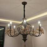 Enorel Vintage Bronze Crystal Chandelier - Lamp Outdoor