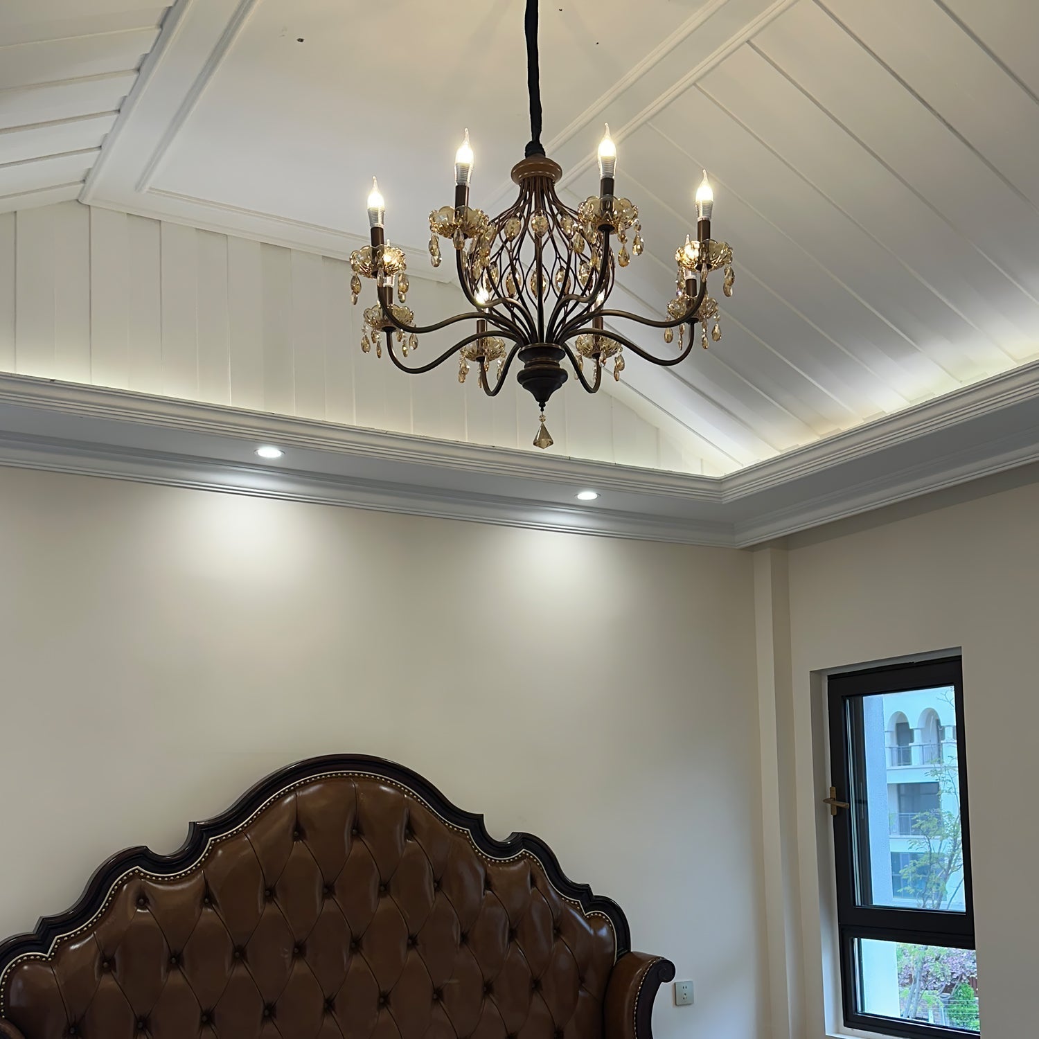 Enorel Vintage Bronze Crystal Chandelier - Lamp Outdoor