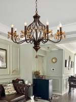 Enorel Vintage Bronze Crystal Chandelier - Lamp Outdoor