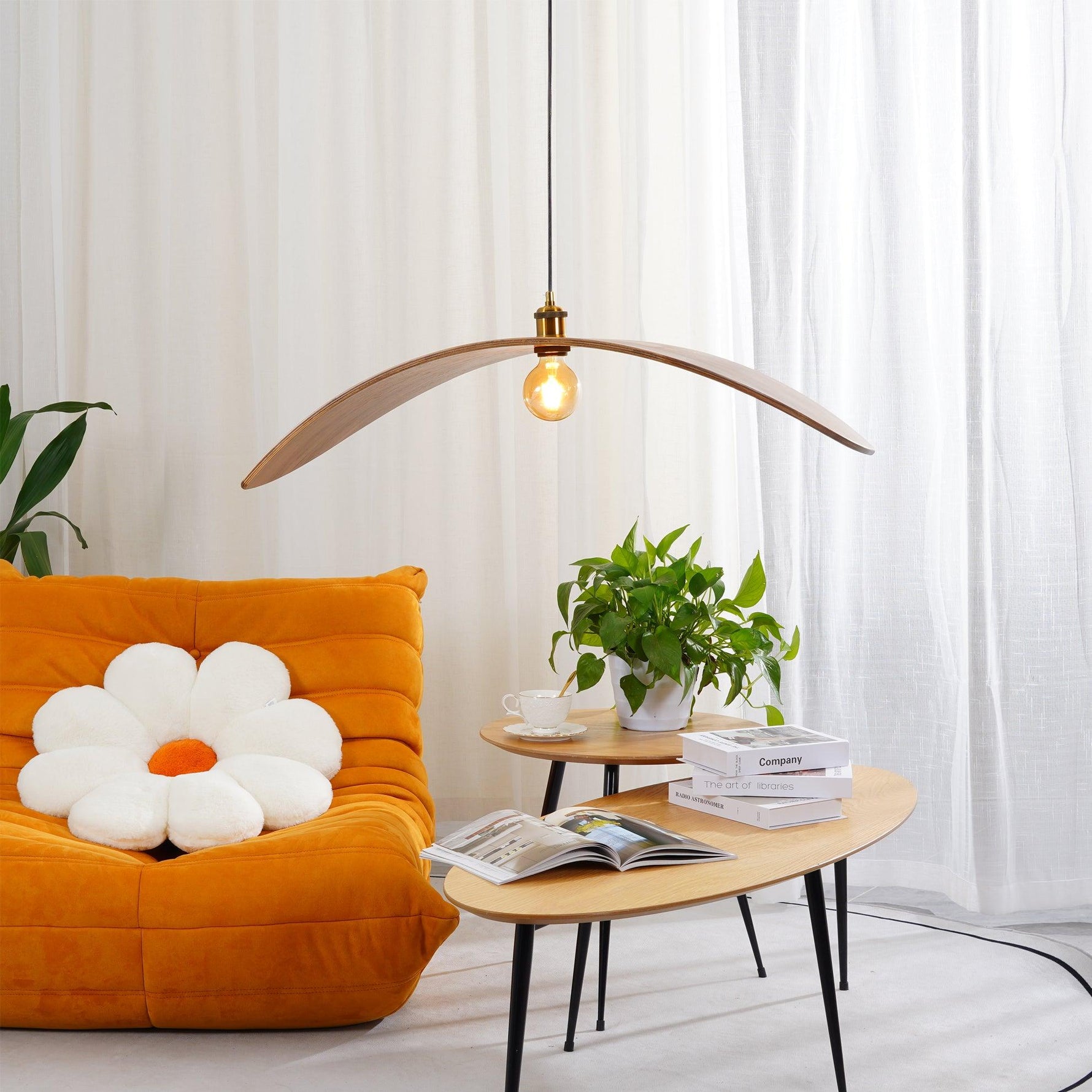 Curve Wooden Pendant Lamp - Lamp Outdoor