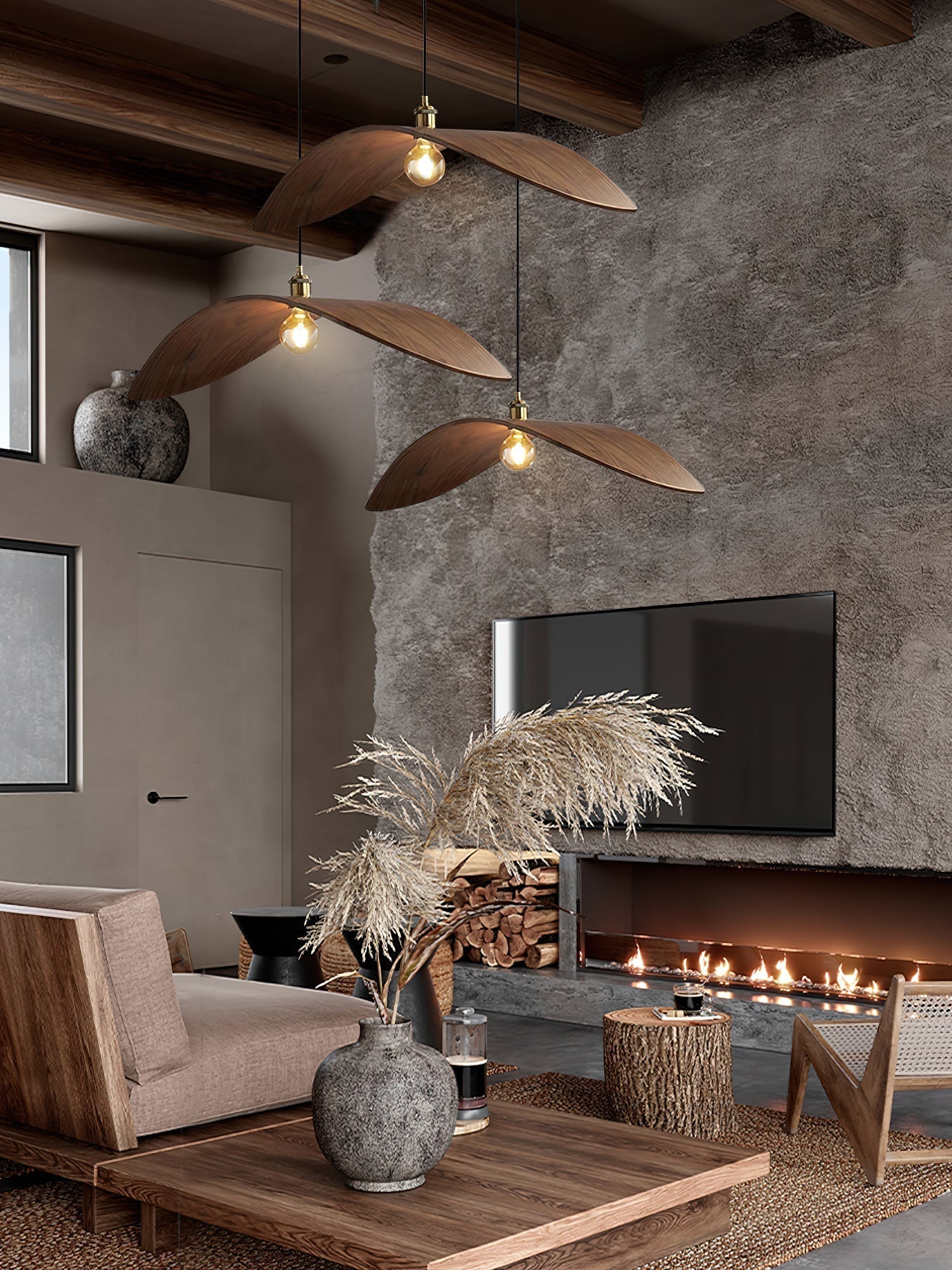 Curve Wooden Pendant Lamp - Lamp Outdoor