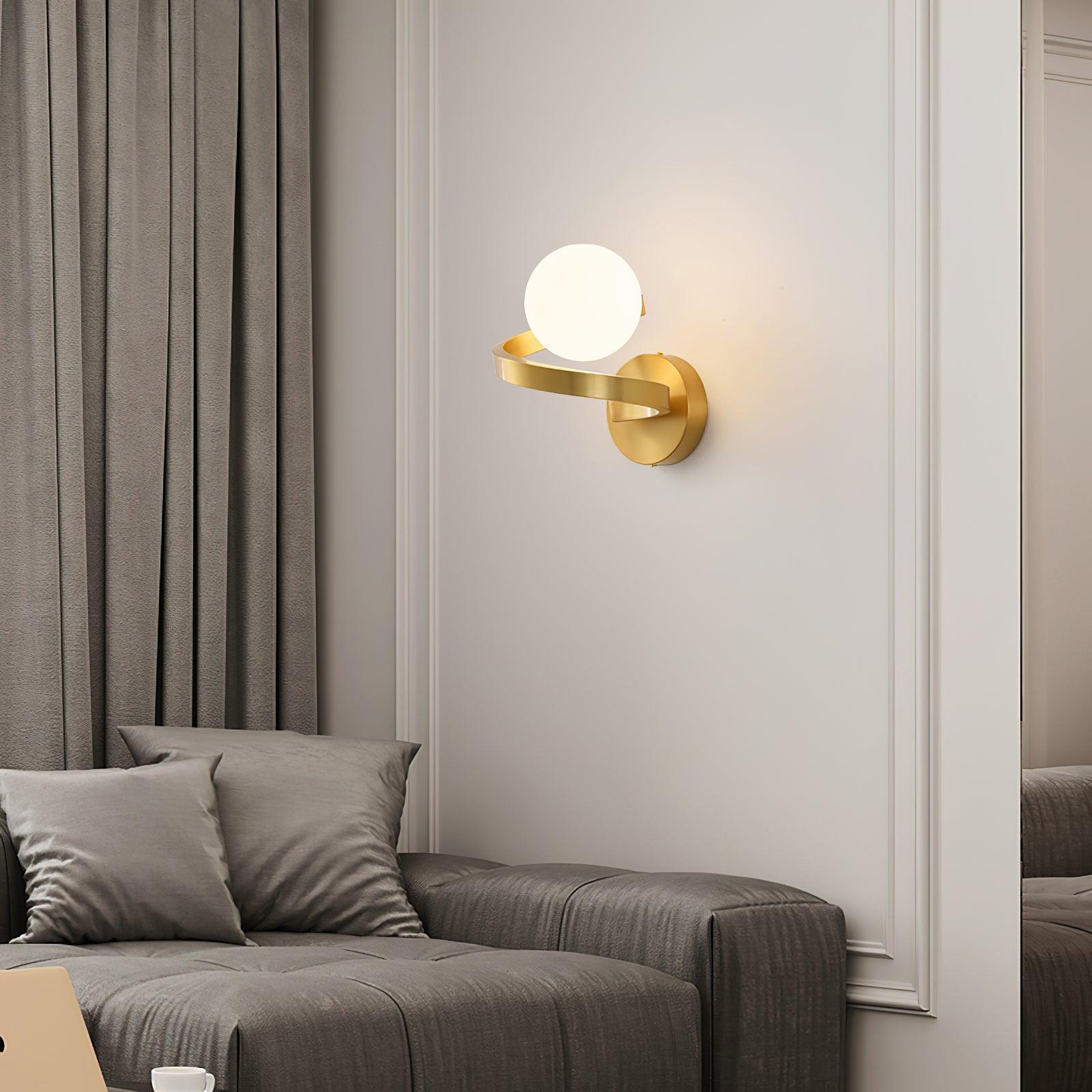 Curved Brass Wall Lamp - Lamp Outdoor