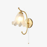 Curved Gooseneck Brass Glass Sconce - Lamp Outdoor