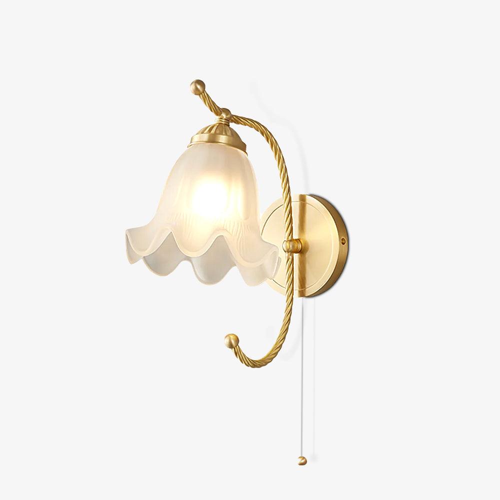 Curved Gooseneck Brass Glass Sconce - Lamp Outdoor
