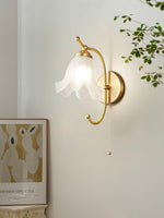 Curved Gooseneck Brass Glass Sconce - Lamp Outdoor