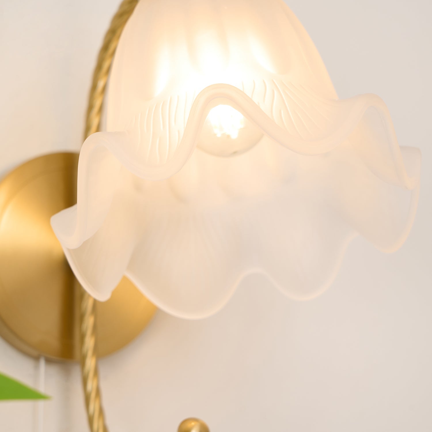Curved Gooseneck Brass Glass Sconce - Lamp Outdoor