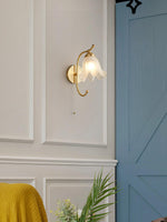 Curved Gooseneck Brass Glass Sconce - Lamp Outdoor
